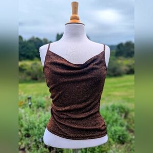 Express Tricot XS Top - Metallic Copper and Black